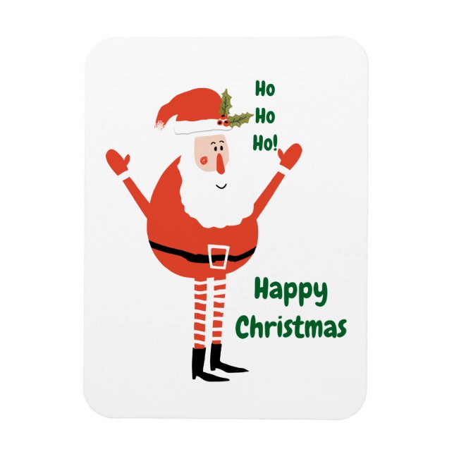 Imán Santa moderna y educada te desea un feliz Navidad (Vertical)