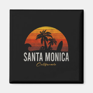 Imán Santa Mónica California Surfista Retro Playa Vinta
