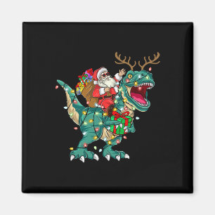 Imán Santa montando dinosaurio T Rex Ciervo Niños Niños