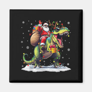 Imán Santa montando dinosaurio T Rex Navidad chicos hom
