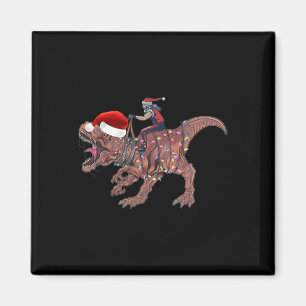 Imán Santa montando dinosaurio T Rex Navidad chicos hom