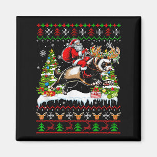 Imán Santa montando ferret de reno Navidad niños famili