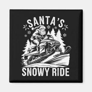 Imán Santa Montando Moto de nieve Navidad 