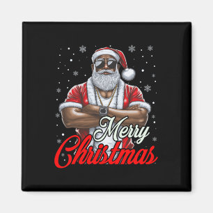 Imán Santa Navidades afroamericanos Pajama Guay Black
