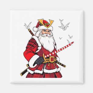 Imán Santa Navidades Santa Claus Arte Japonés Samurai