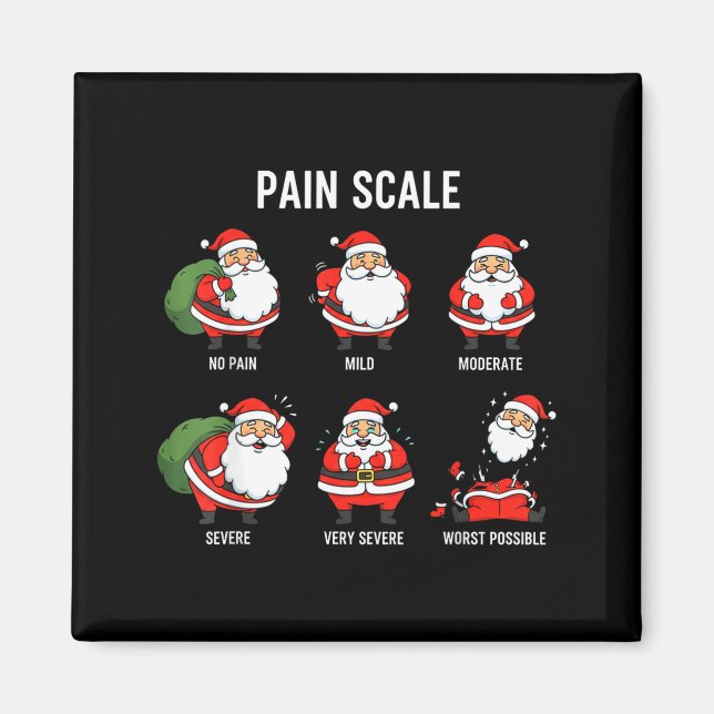 Imán Santa Pain Scale Funny Christmas Design For Nurse  (Frente)