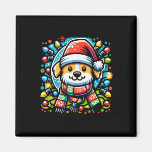 Imán Santa Paws Cute Navidades Diseño Perro para Animal