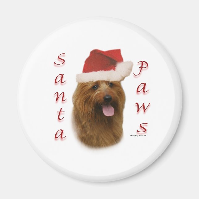Imán Santa Paws de Australia Terrier (Frente)