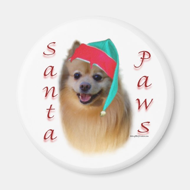 Imán Santa Paws de Pomerania - Magnet (Frente)