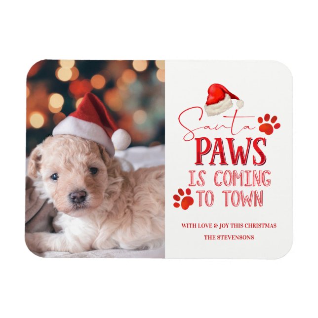 Imán Santa Paws llega a los Navidades de la ciudad (Horizontal)