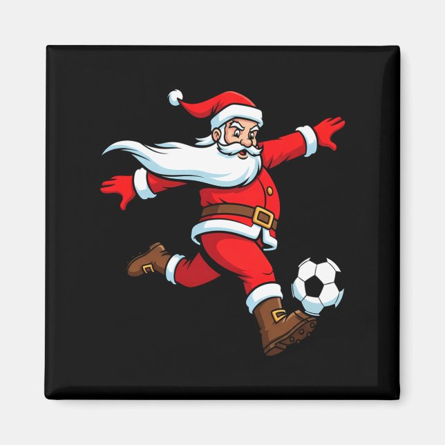 Imán Santa Plays Soccer Christmas Srts Women Men Kids L (Frente)
