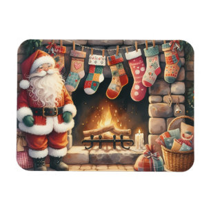 Imán Santa por la chimenea Navidades Stockings