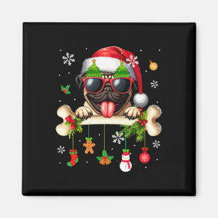 Imán Santa Pug Sungles Cute Bone Xmas Dueño Familia Niñ
