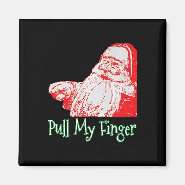 Imán Santa Pull My Finger Funny Navidades Fart Humor Pr (Frente)