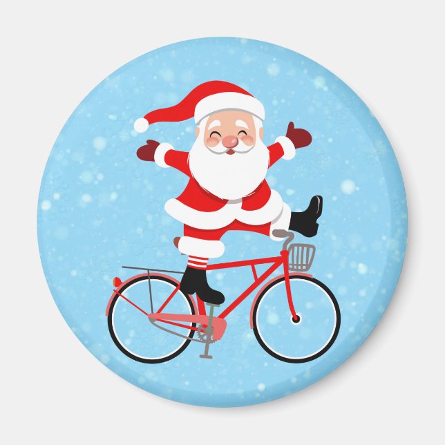 Imán Santa rides a Bicycle (Frente)