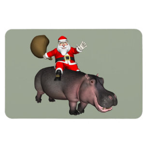 Imán Santa Riding En Hippo