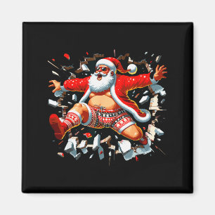 Imán Santa rompiendo la pared Navidad en julio chicos f