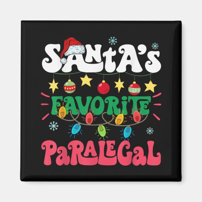 Imán Santa S Favorite Paralegal Funny Santa Xmas Light  (Frente)