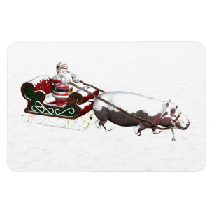 Imán Santa Sled Borrada Por Hipopótamo