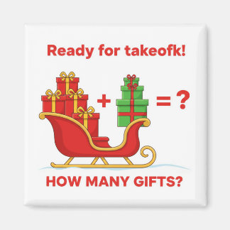 Imán Santa Sleigh Christmas Gifts Math Addition Game Ma