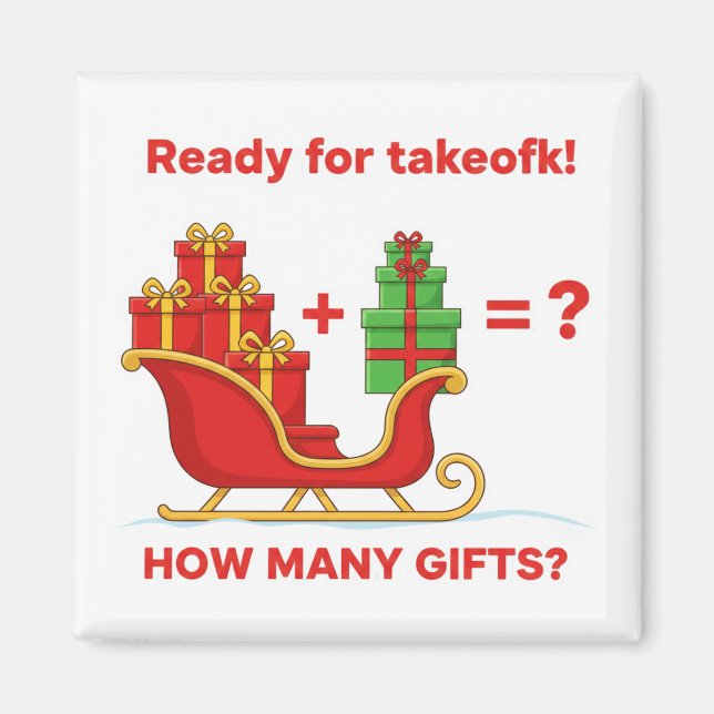Imán Santa Sleigh Christmas Gifts Math Addition Game Ma (Frente)