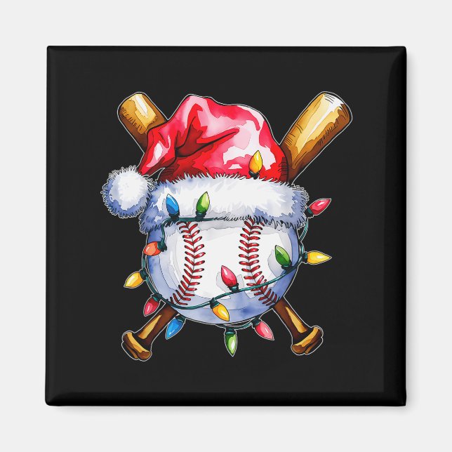 Imán Santa Srts Design For Men Boys Christmas Baseball  (Frente)