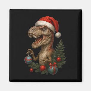Imán Santa T-rex Navidad Dinosaurio Divertido Fiesta 