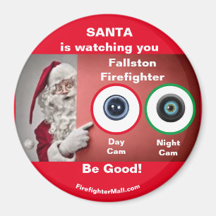 Imán SANTA te está observando Fallston Firefighter Magn