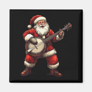 Imán Santa tocando el banjo divertido banjo jugador Blu