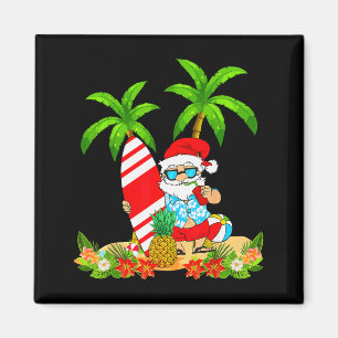 Imán Santa Verano Surfing Navidad En Julio Playa Vacat