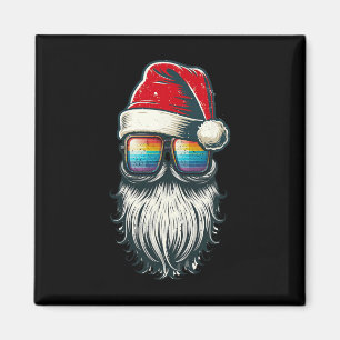 Imán Santa Vintage Glasses Navidades del arcoiris Santa