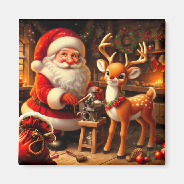 Imán Santa y reno (Frente)