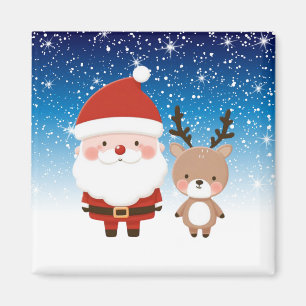 Imán Santa y reno Navidades