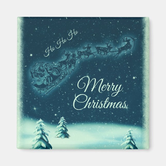 Imán Santa y sus Navidades de renos (Frente)