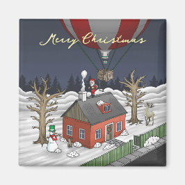 Imán Santa's Fancy Hot Air Balloon