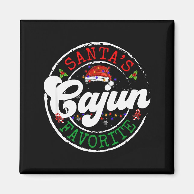 Imán Santa's Favorite Cajun Christmas Pajama Family Mat (Frente)