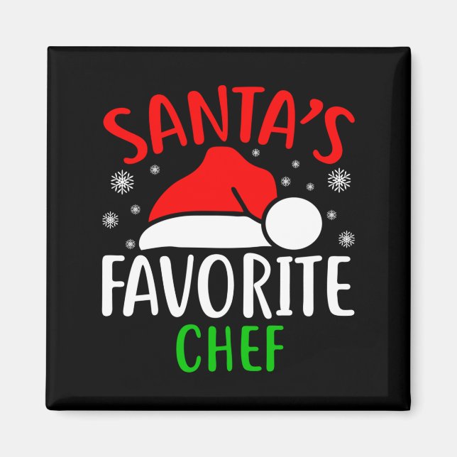 Imán Santas Favorite Chef Funny Christmas Xmas Santa Lo (Frente)