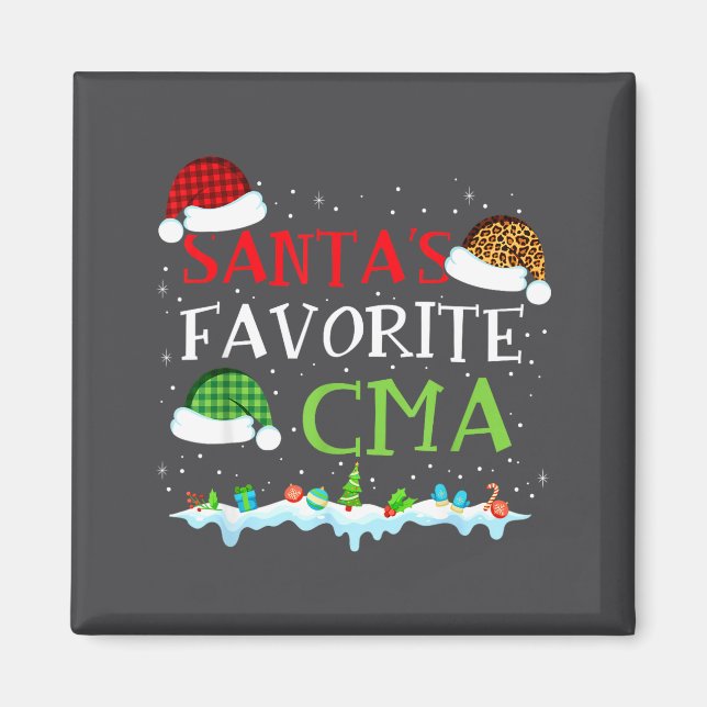Imán Santa's Favorite Cma Fun Christmas Medical Istant  (Frente)