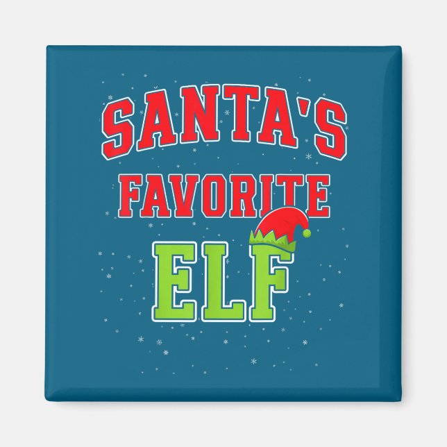 Imán Santa's Favorite Elf Christmas Family Matching Gro (Frente)
