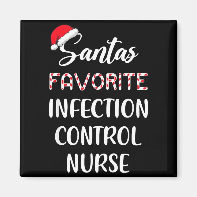 Imán Santa's Favorite Infection Control Nurse Christmas (Frente)