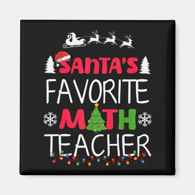 Imán Santa's Favorite Math Teacher Christmas Mathematic (Frente)