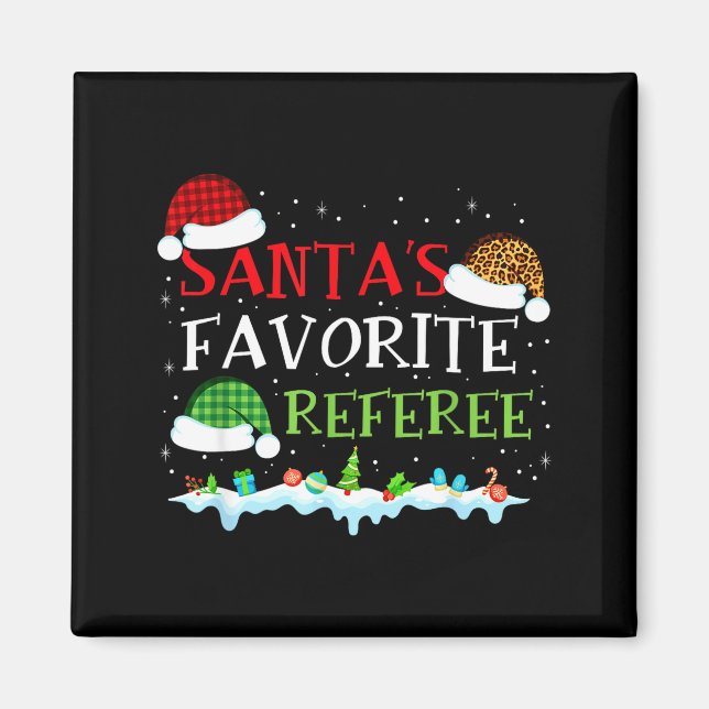 Imán Santa's Favorite Referee Fun Christmas  (Frente)