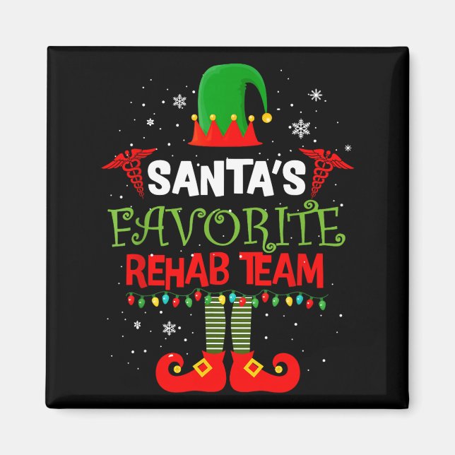 Imán Santa's Favorite Rehab Team Elf Physical Therapy C (Frente)