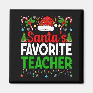 Imán Santa's Favorite Teachers Christmas Funny Christma
