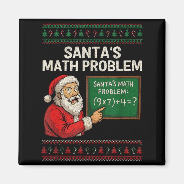 Imán Santa's Math Problem 67 Viral Meme Christmas Ugly  (Frente)