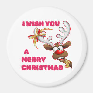 IMÁN SANTA'S REINDEER TE DESEA UNA FELIZ NAVIDAD