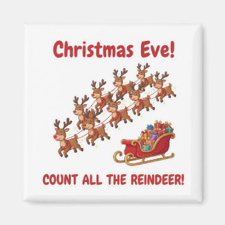 Imán Santa's Team Reindeer Counting Game Christmas Eve