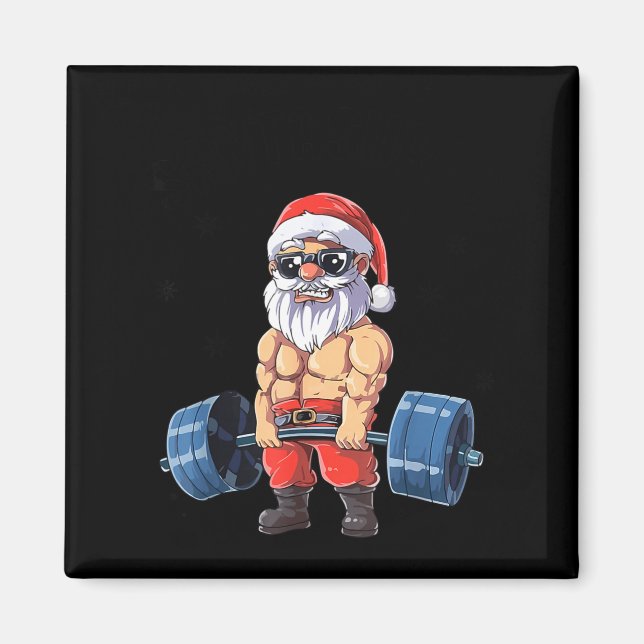 Imán Santashred divertido Santa meme Navidad gimnasio c (Frente)