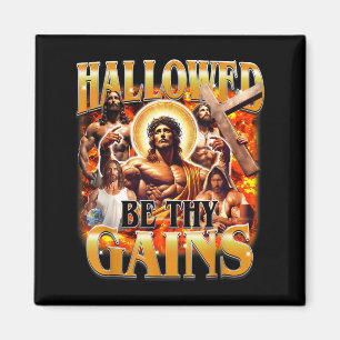 Imán Santificados Sean Tus Logros Vintage Funny Gym Mem