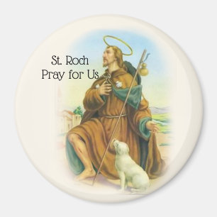 Imán Santo patrón italiano del St. Roch Rocco de perro